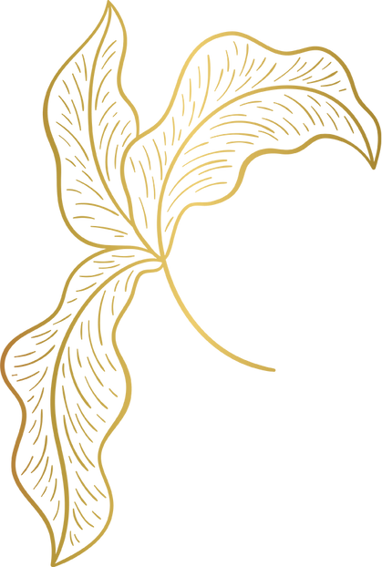 Elegant Metallic Leaves Outline